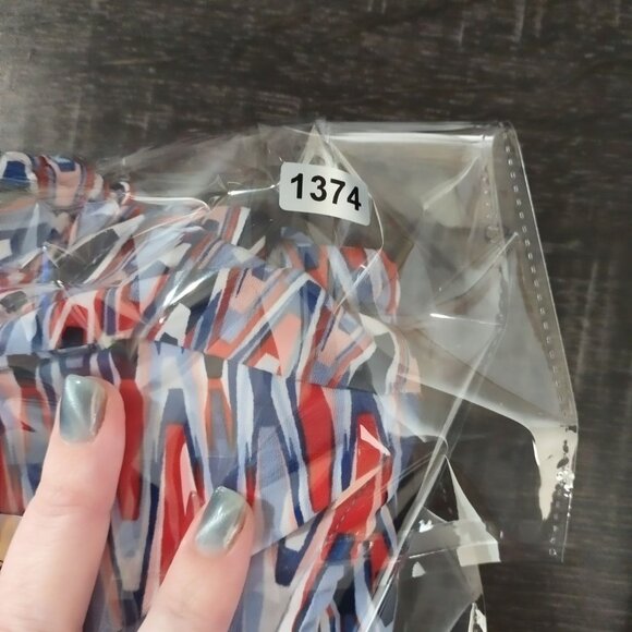 Cocomo Womens Y2K Retro Ikat Print Sleeveless Blouse Career Classic Red Blue‎ - Picture 9 of 9